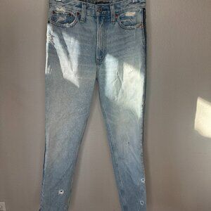 Abercrombie & Fitch 'Annie' High Rise Girlfriend Zipper Jeans | Size 25